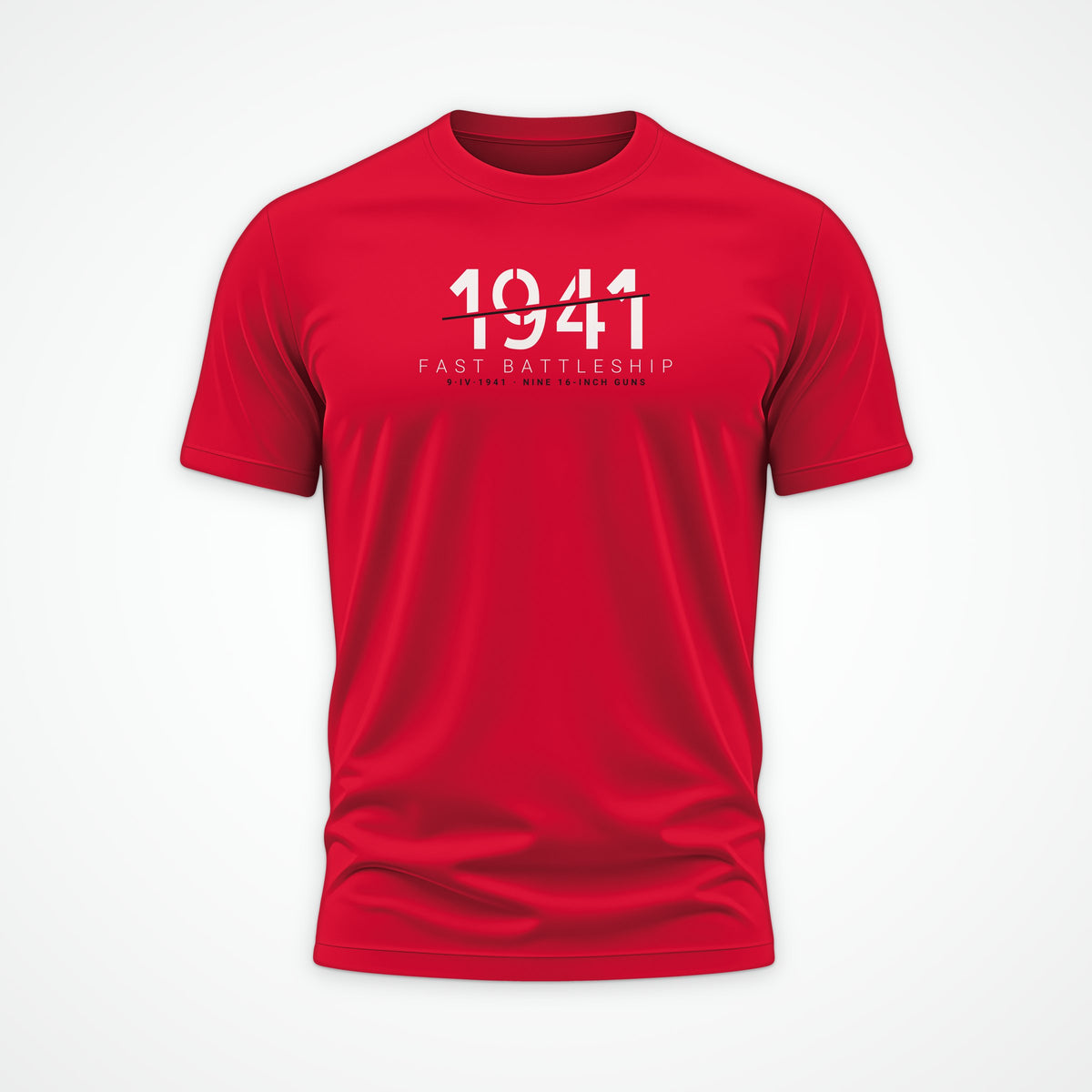 Fast Battleship 1941 Sliced Tee in Red