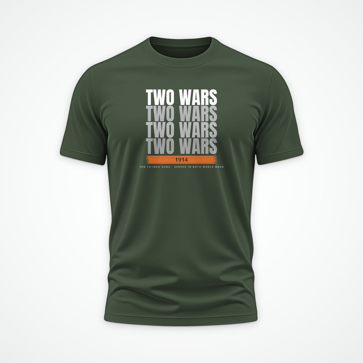 Two-War Battleship Echo Tee in Olive