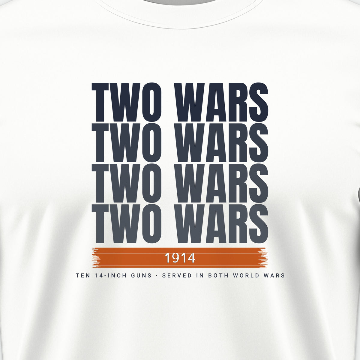 Two-War Battleship Echo Tee, front print detail