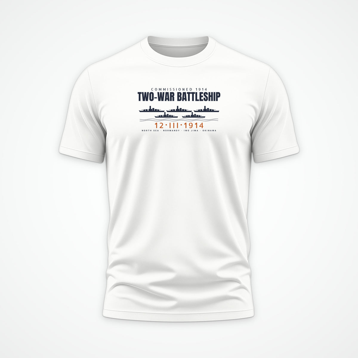 Two-War Battleship Row Tee in White