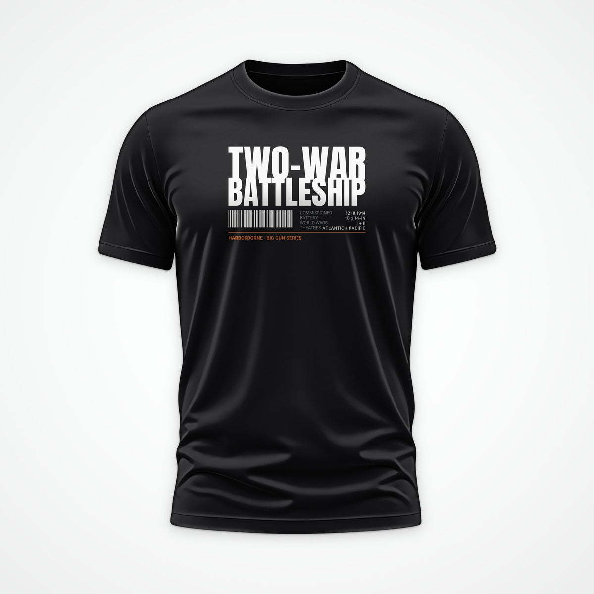 Two-War Battleship Tag Tee in Black