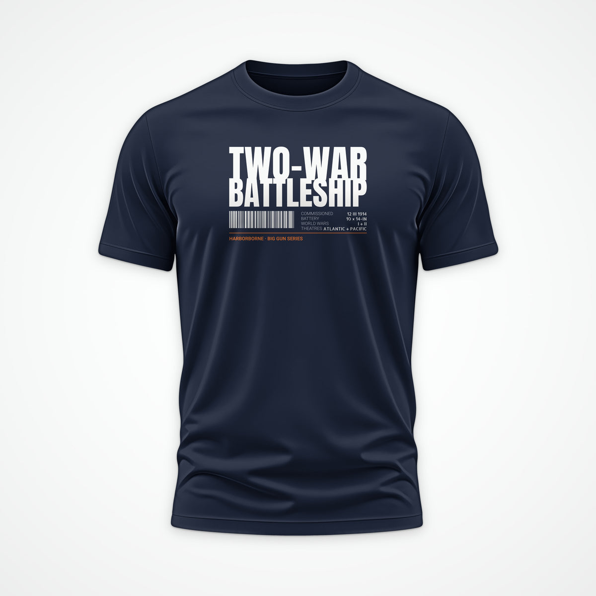 Two-War Battleship Tag Tee in French Navy