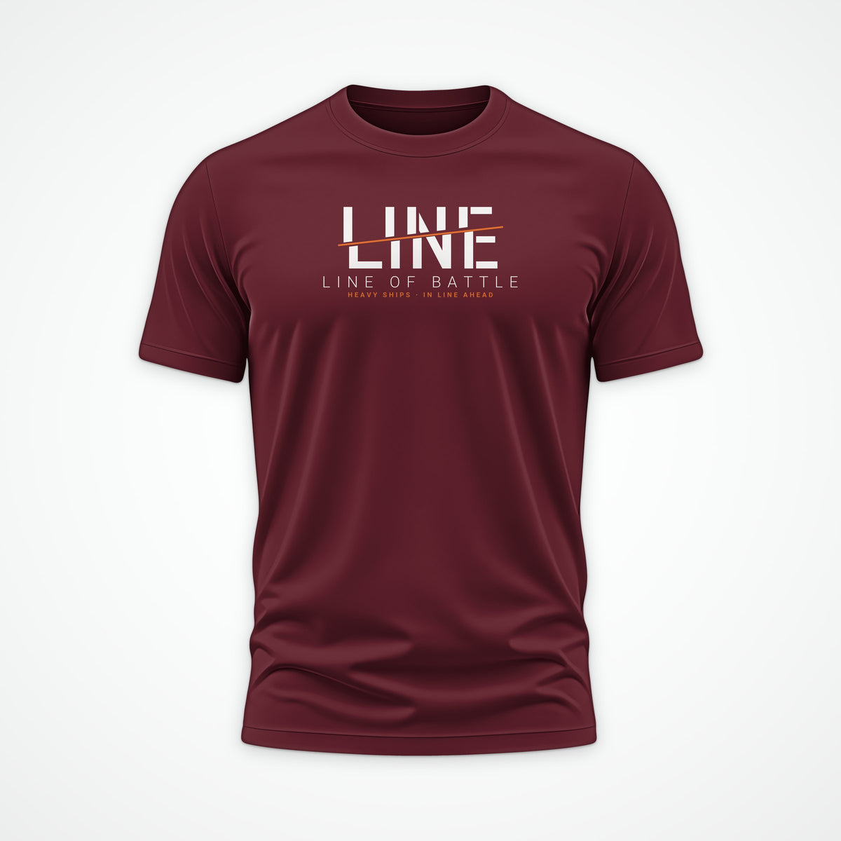 Line of Battle Sliced Tee in Burgundy