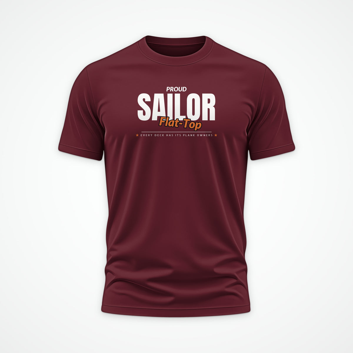 Flat-Top Sailor Club Tee in Burgundy
