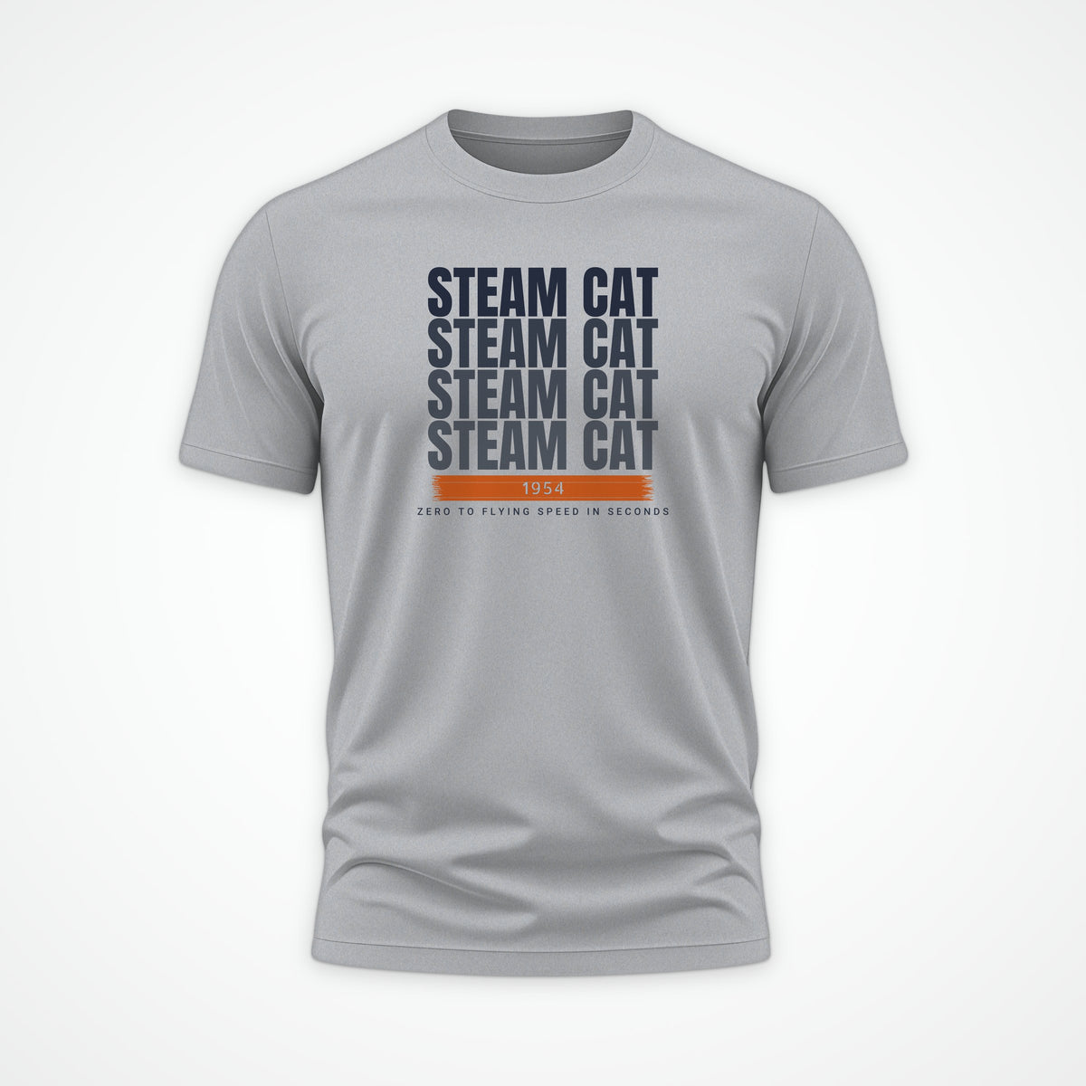 Steam Cat Era Echo Tee in Heather Grey