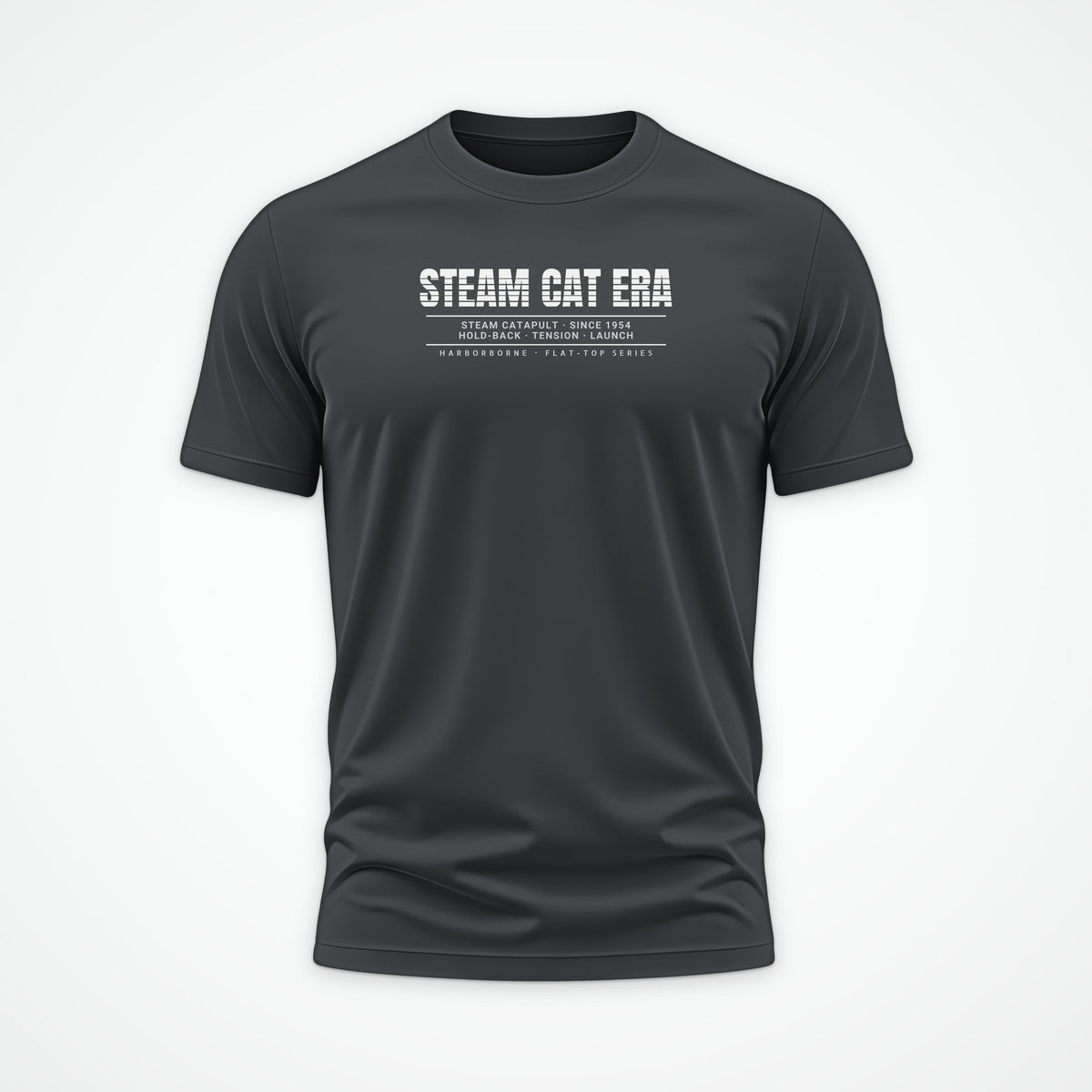 Steam Cat Era Scanline Tee in Anthracite