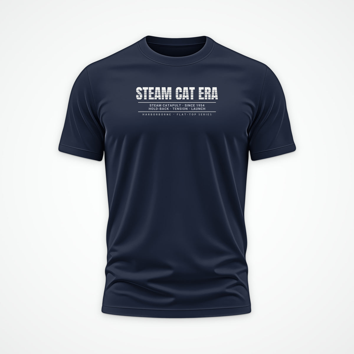 Steam Cat Era Scanline Tee in French Navy