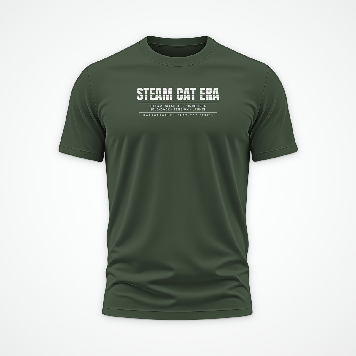 Steam Cat Era Scanline Tee in Olive
