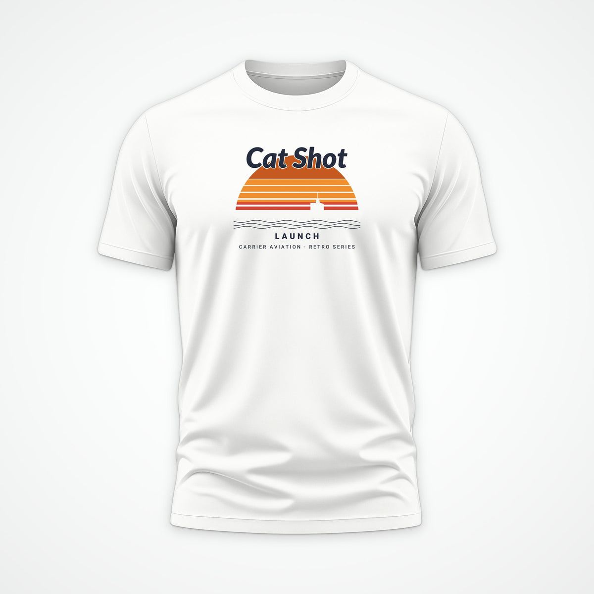 Cat Shot Retro Sunset Tee in White