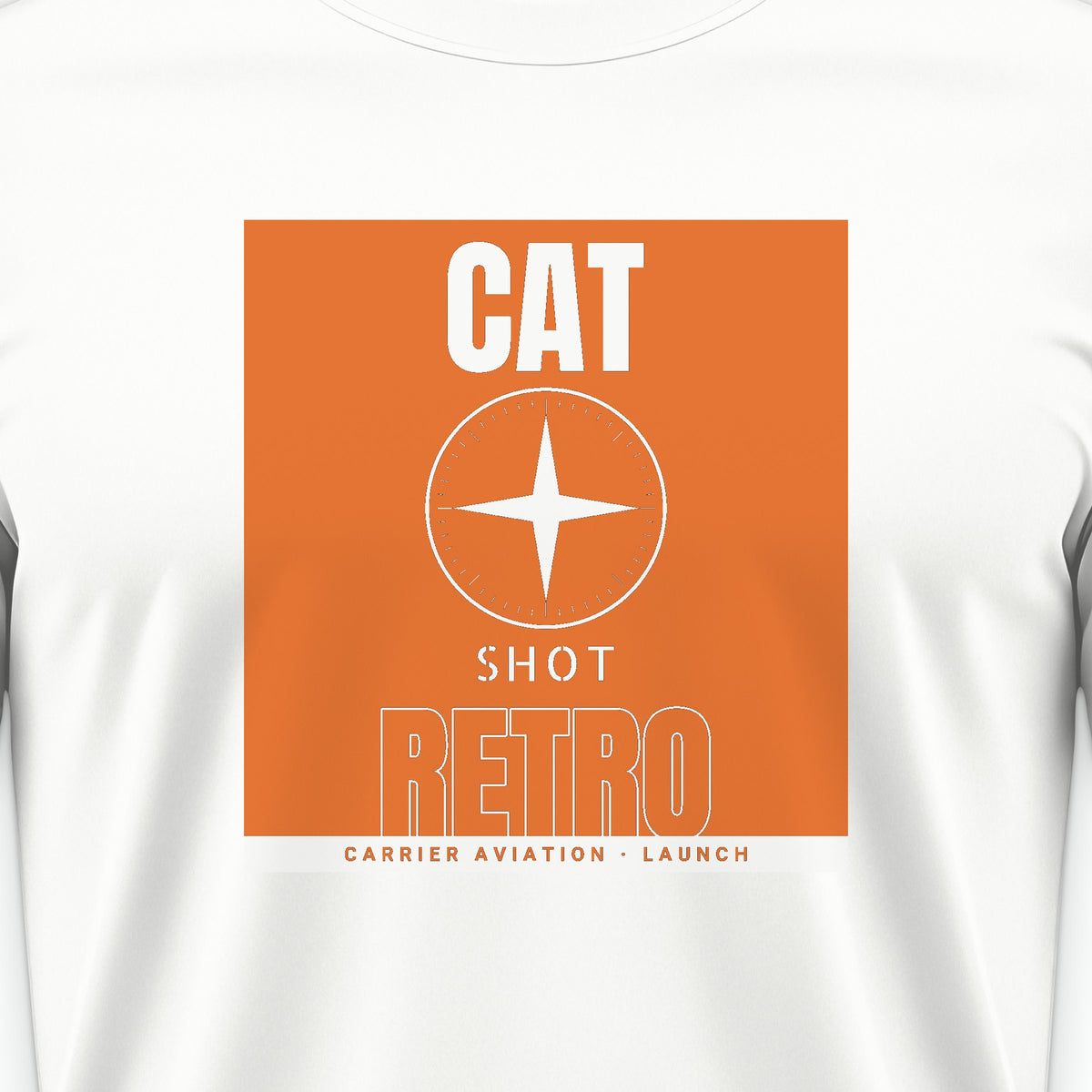Cat Shot Retro Poster Tee, front print detail
