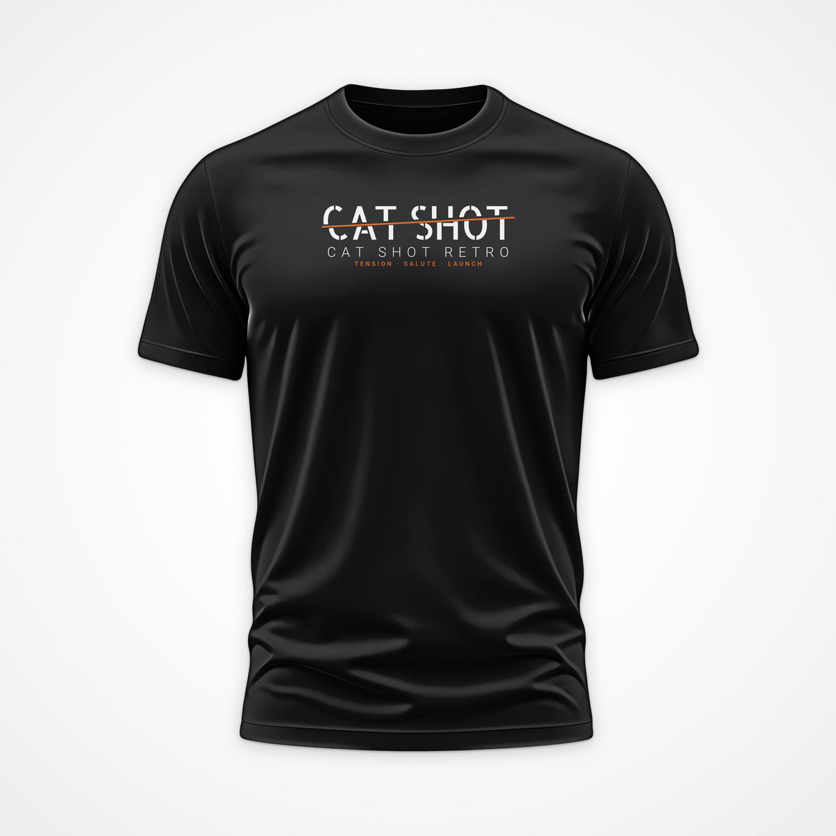 Cat Shot Retro Sliced Tee in Black