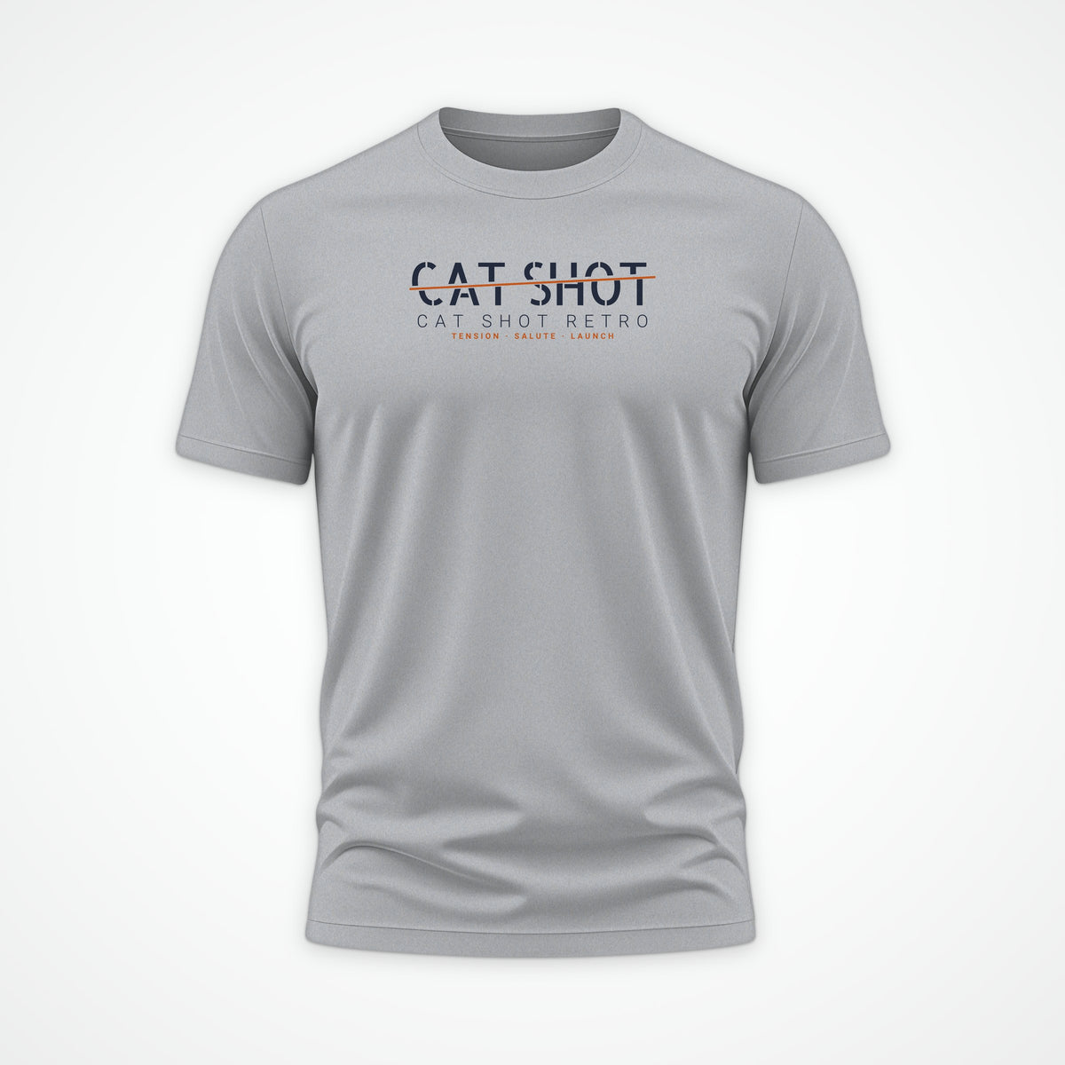 Cat Shot Retro Sliced Tee in Heather Grey
