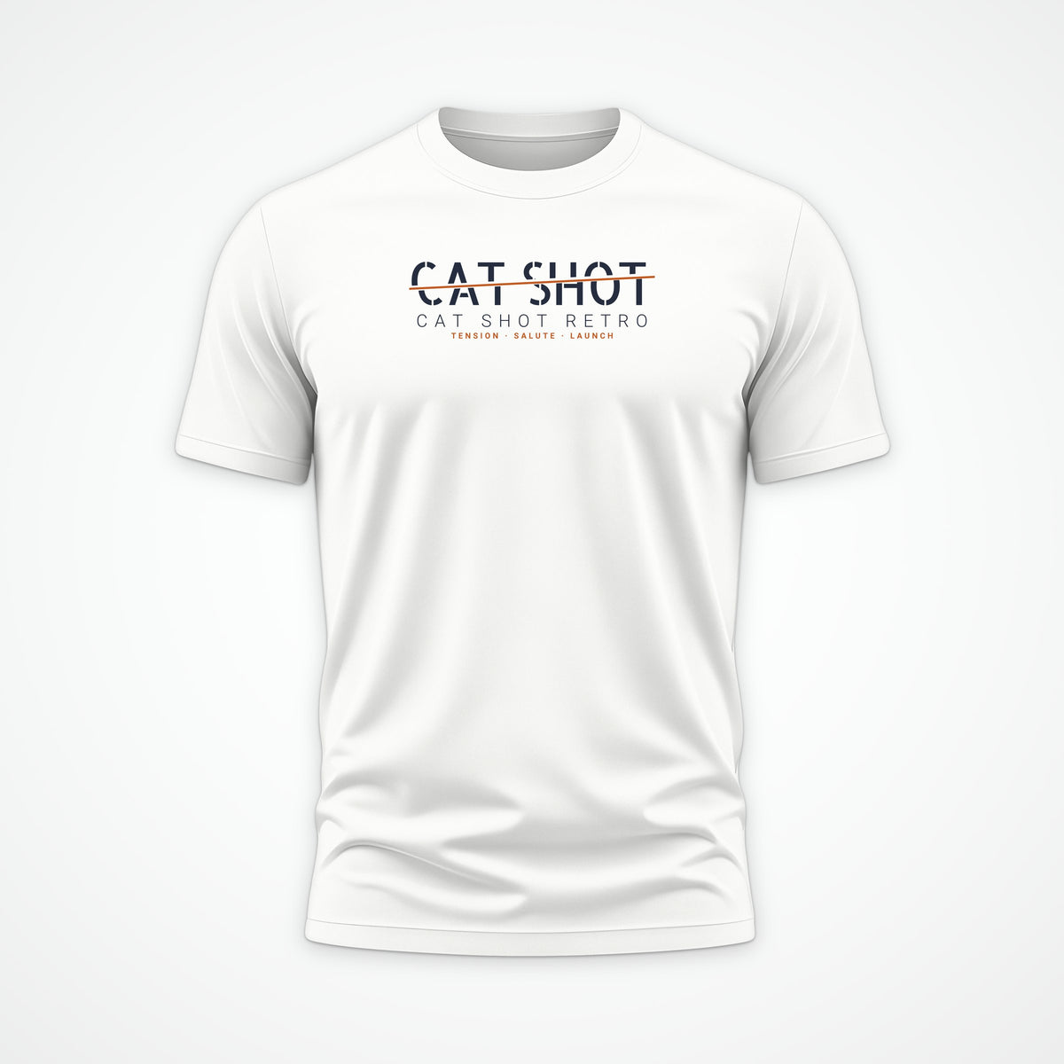 Cat Shot Retro Sliced Tee in White