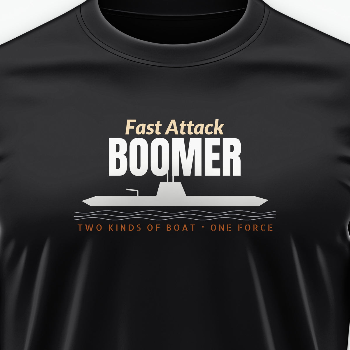 Fast Attack & Boomer Profile Tee, front print detail