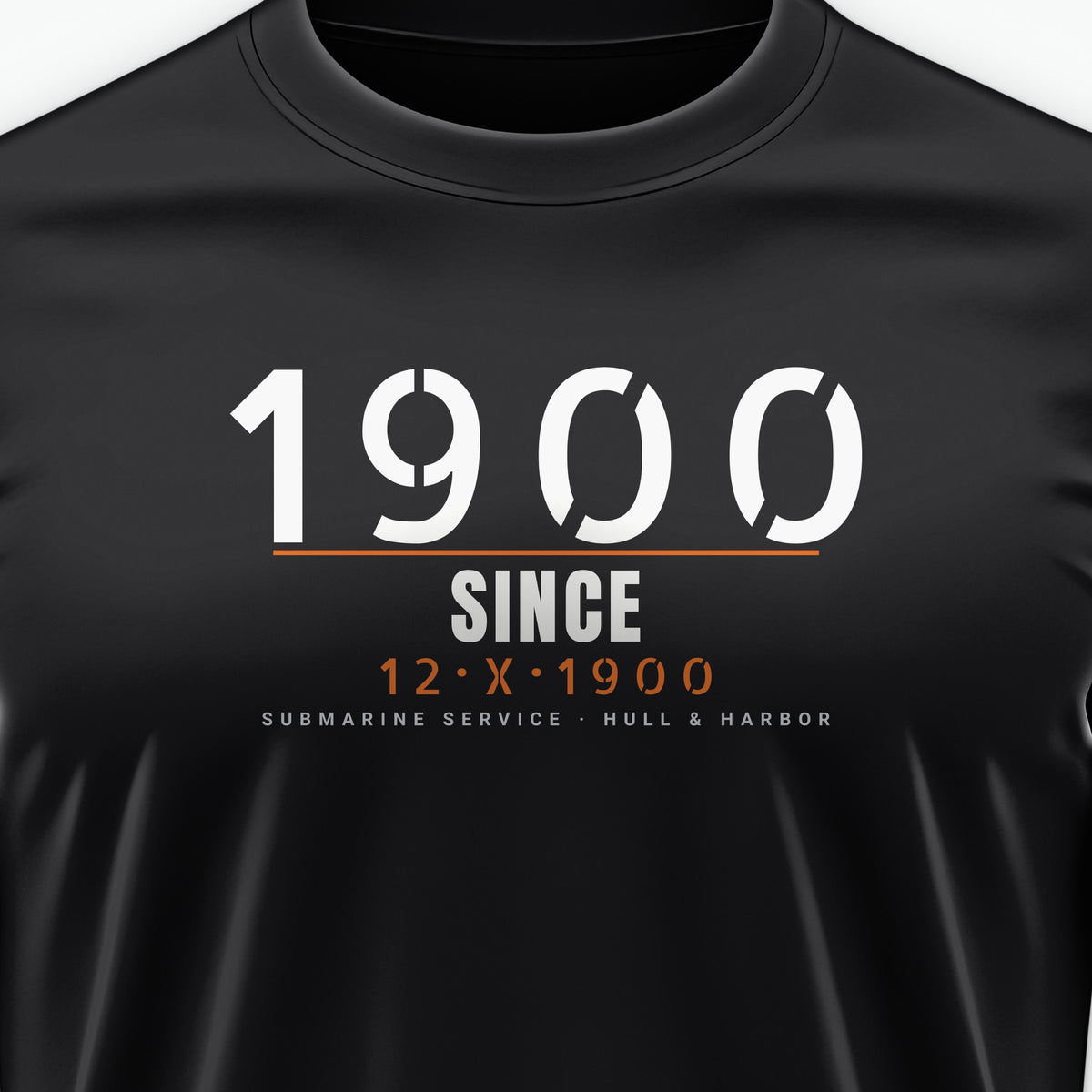 Hull & Harbor Heritage Timestamp Tee, front print detail
