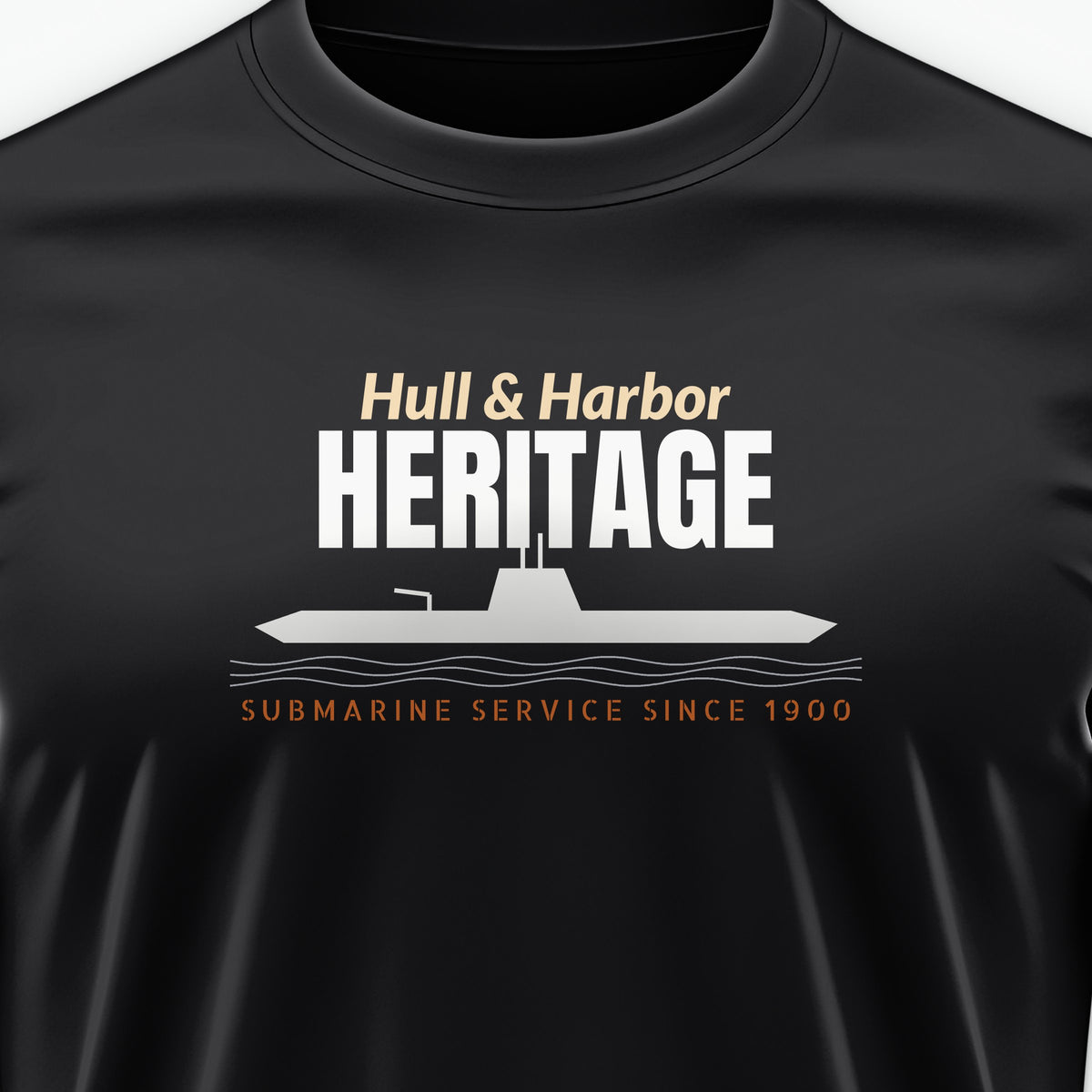 Hull & Harbor Heritage Profile Tee, front print detail
