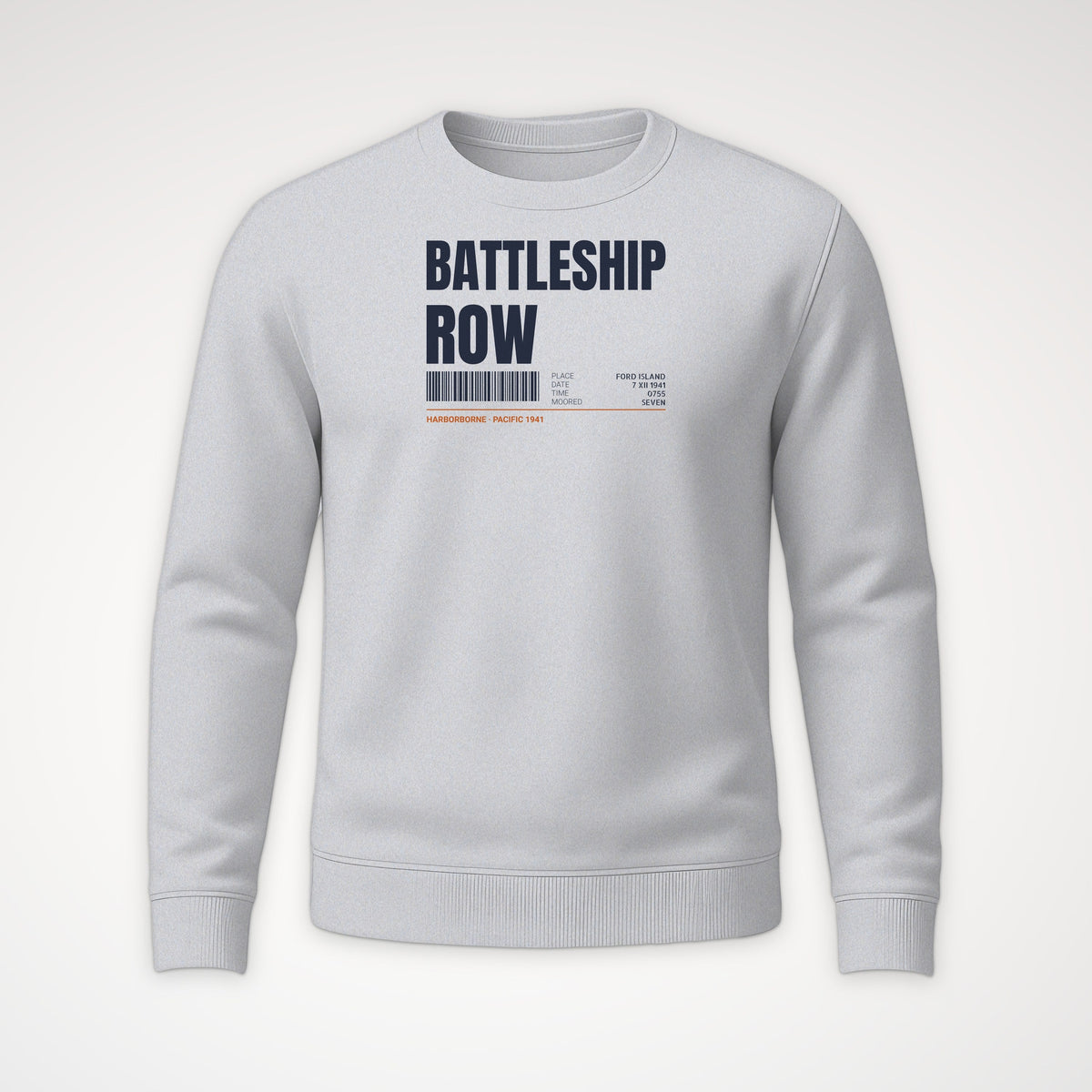 Battleship Row Tag Crewneck Sweatshirt in Sport Grey
