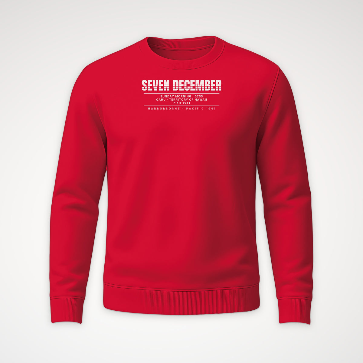 Seven December Scanline Crewneck Sweatshirt in Red
