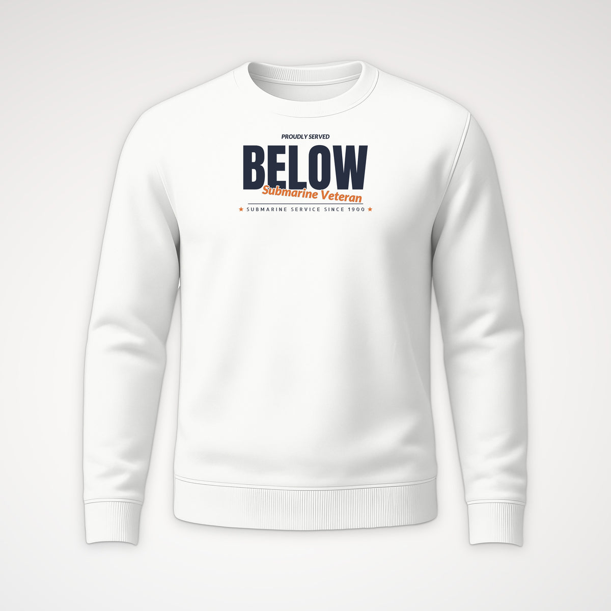 Proudly Served Below Club Crewneck Sweatshirt in White