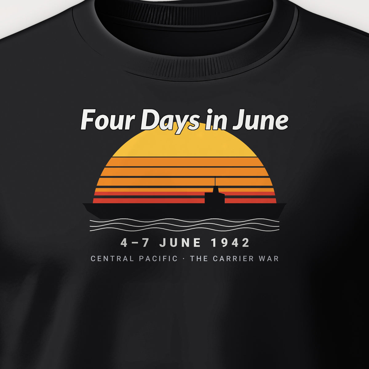 Four Days in June Sunset Crewneck Sweatshirt, front print detail