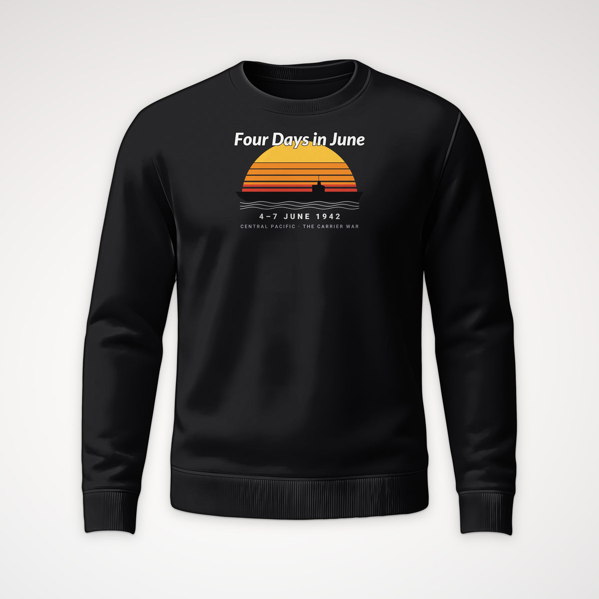 Four Days in June Sunset Crewneck Sweatshirt in Black