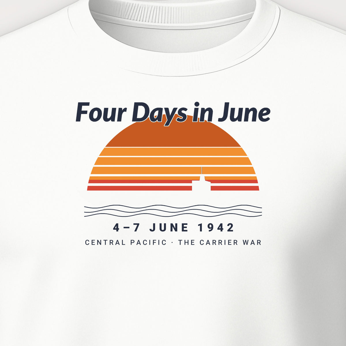 Four Days in June Sunset Crewneck Sweatshirt, front print detail