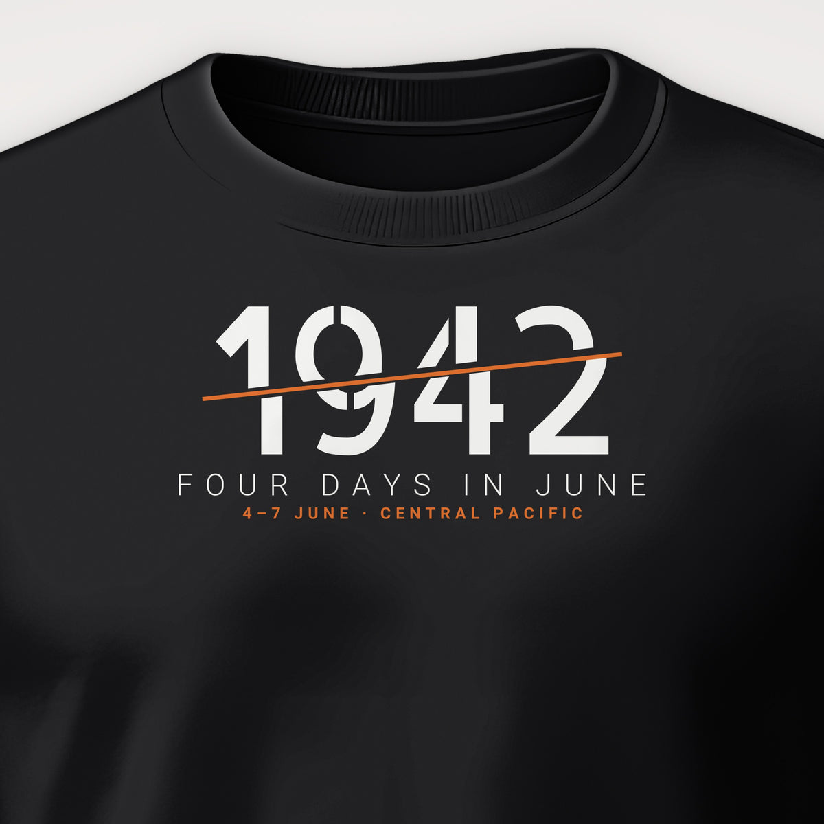 Four Days in June 1942 Sliced Crewneck Sweatshirt, front print detail