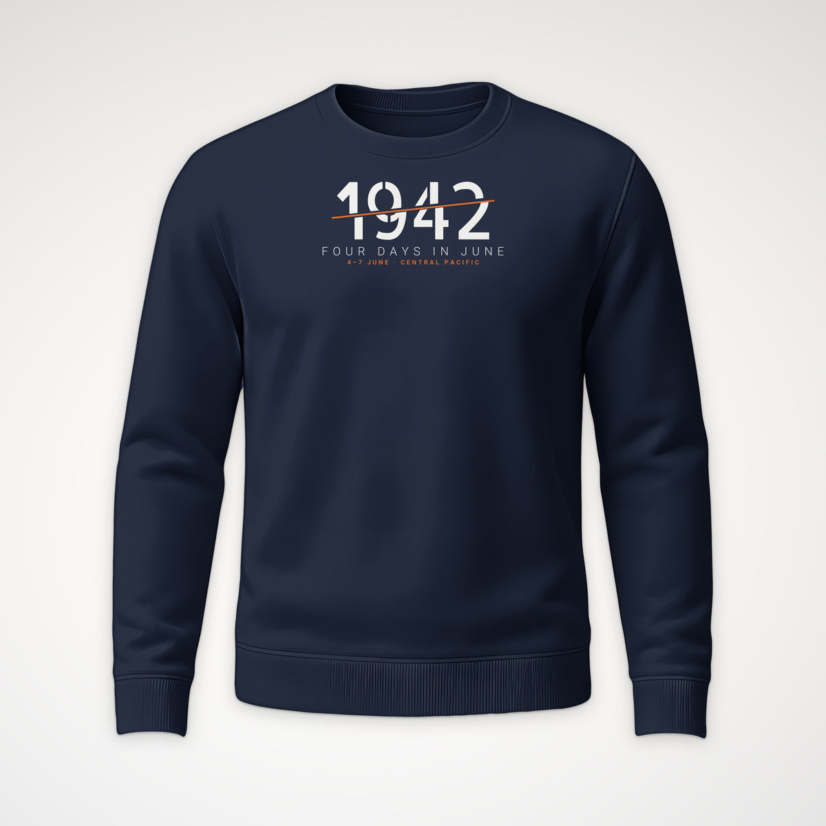 Four Days in June 1942 Sliced Crewneck Sweatshirt in Navy