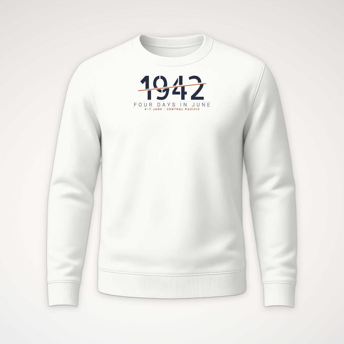 Four Days in June 1942 Sliced Crewneck Sweatshirt in White