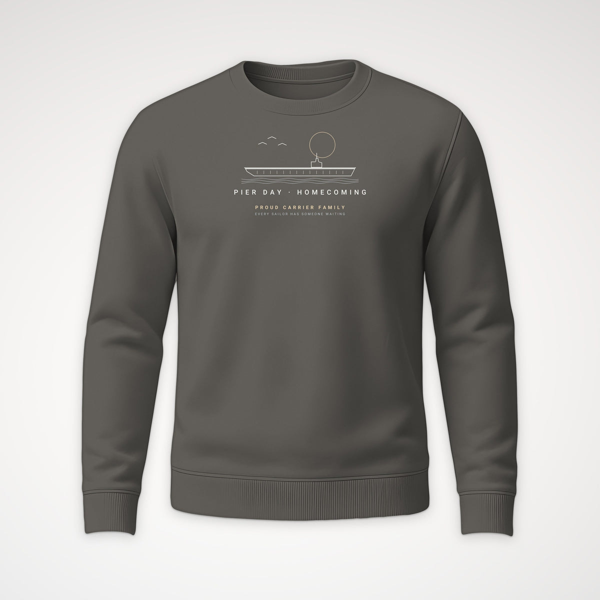 Pier Day Homecoming Crewneck Sweatshirt in Charcoal