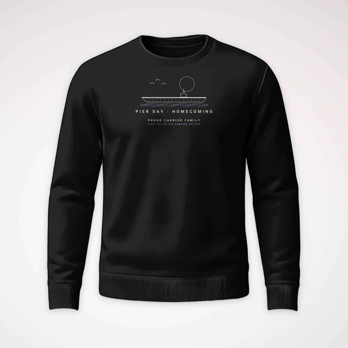 Pier Day Homecoming Crewneck Sweatshirt in Black