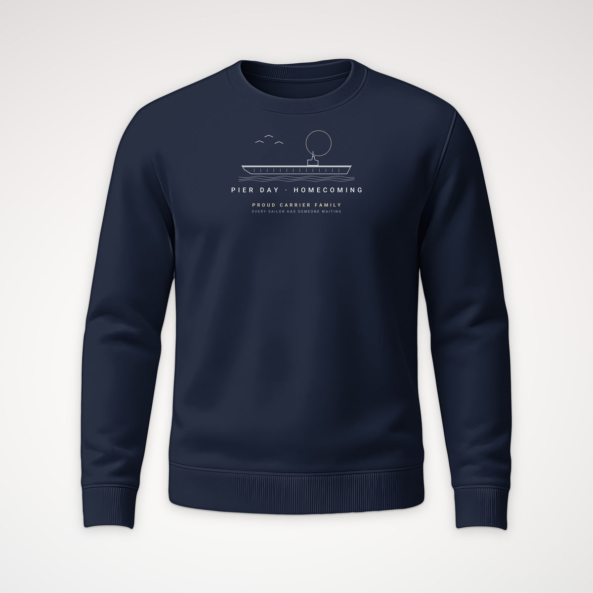 Pier Day Homecoming Crewneck Sweatshirt in Navy