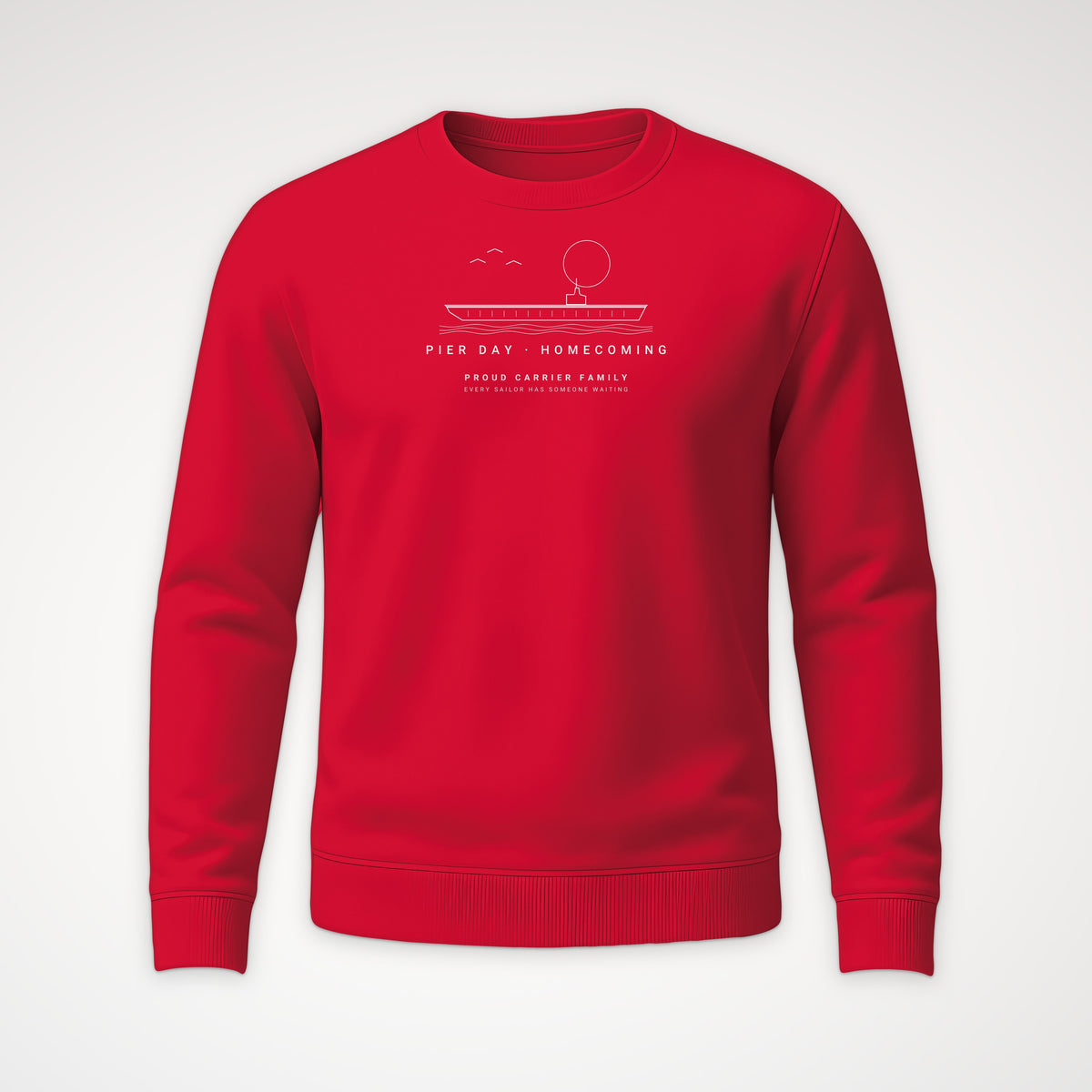 Pier Day Homecoming Crewneck Sweatshirt in Red