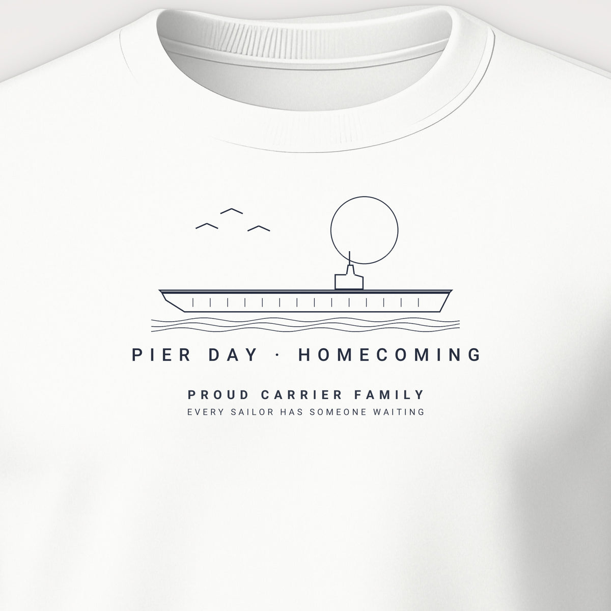 Pier Day Homecoming Crewneck Sweatshirt, front print detail