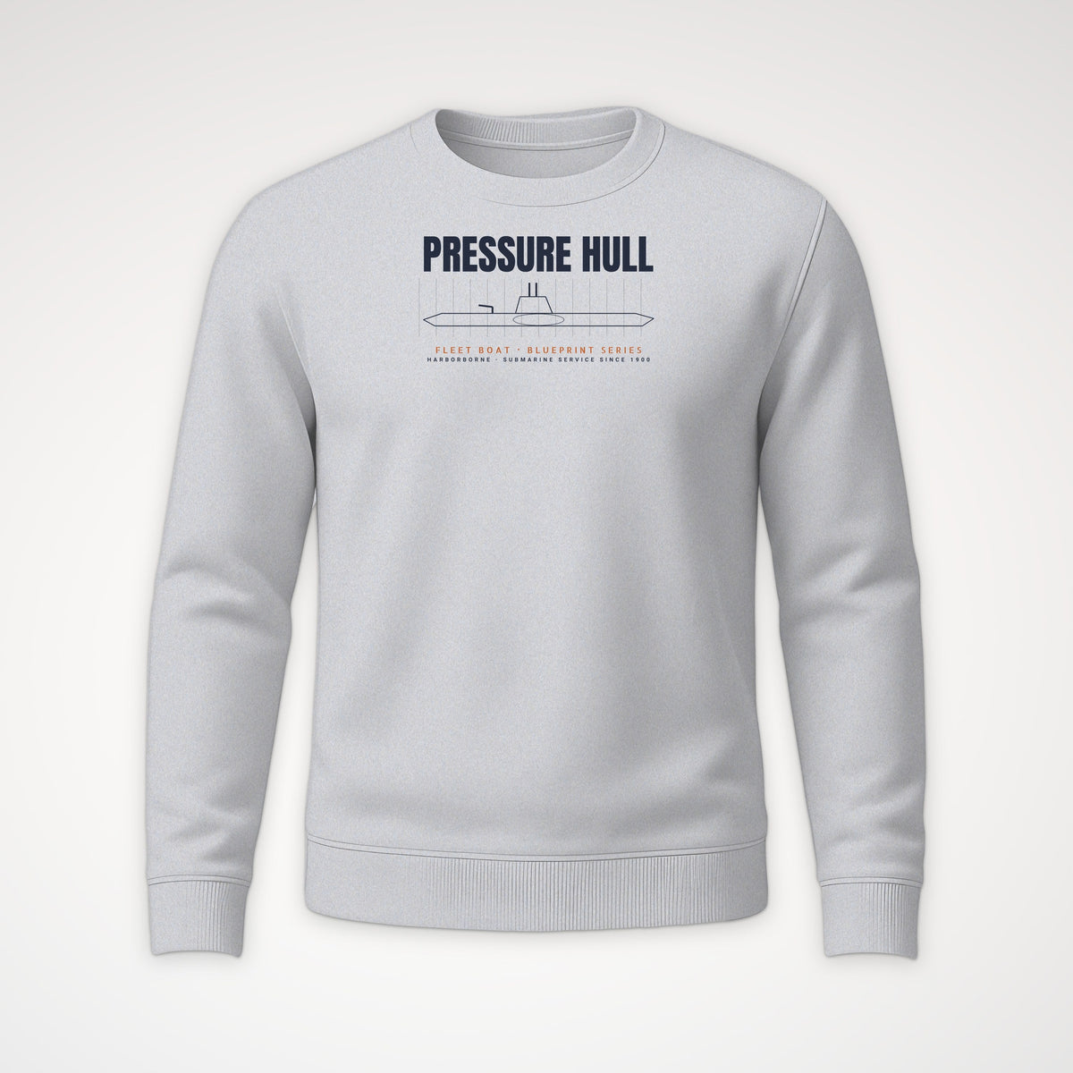Pressure Hull Blueprint Crewneck Sweatshirt in Sport Grey