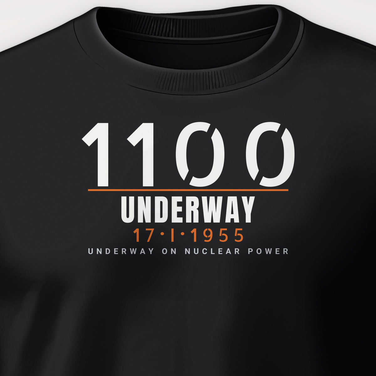 Underway on Nuclear Power 1100 Crewneck Sweatshirt, front print detail