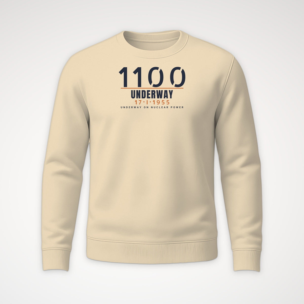 Underway on Nuclear Power 1100 Crewneck Sweatshirt in Sand