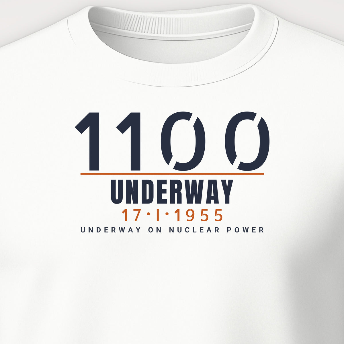 Underway on Nuclear Power 1100 Crewneck Sweatshirt, front print detail