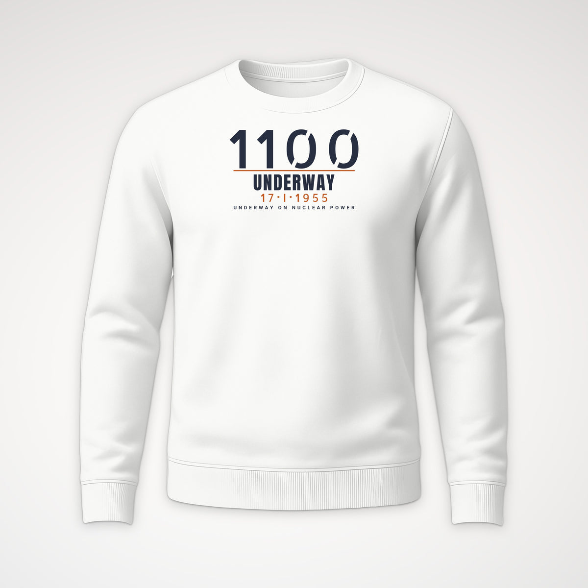 Underway on Nuclear Power 1100 Crewneck Sweatshirt in White