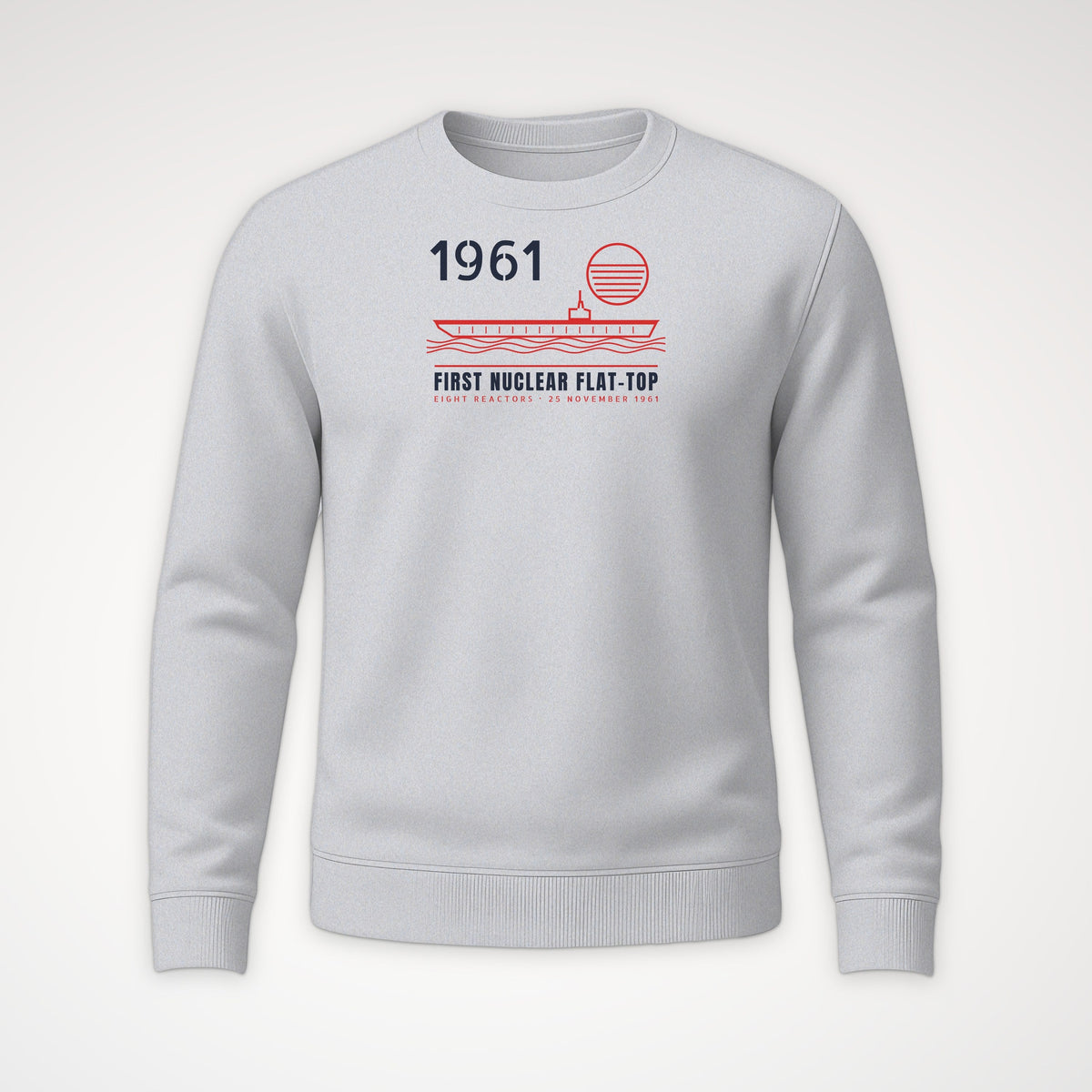 First Nuclear Flat-Top Line Art Crewneck Sweatshirt in Sport Grey