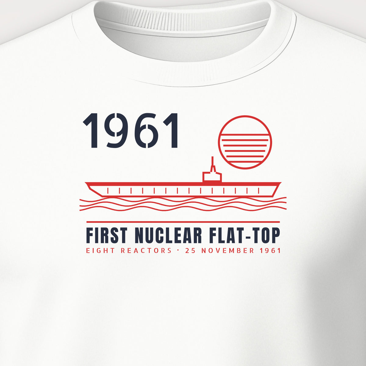 First Nuclear Flat-Top Line Art Crewneck Sweatshirt, front print detail