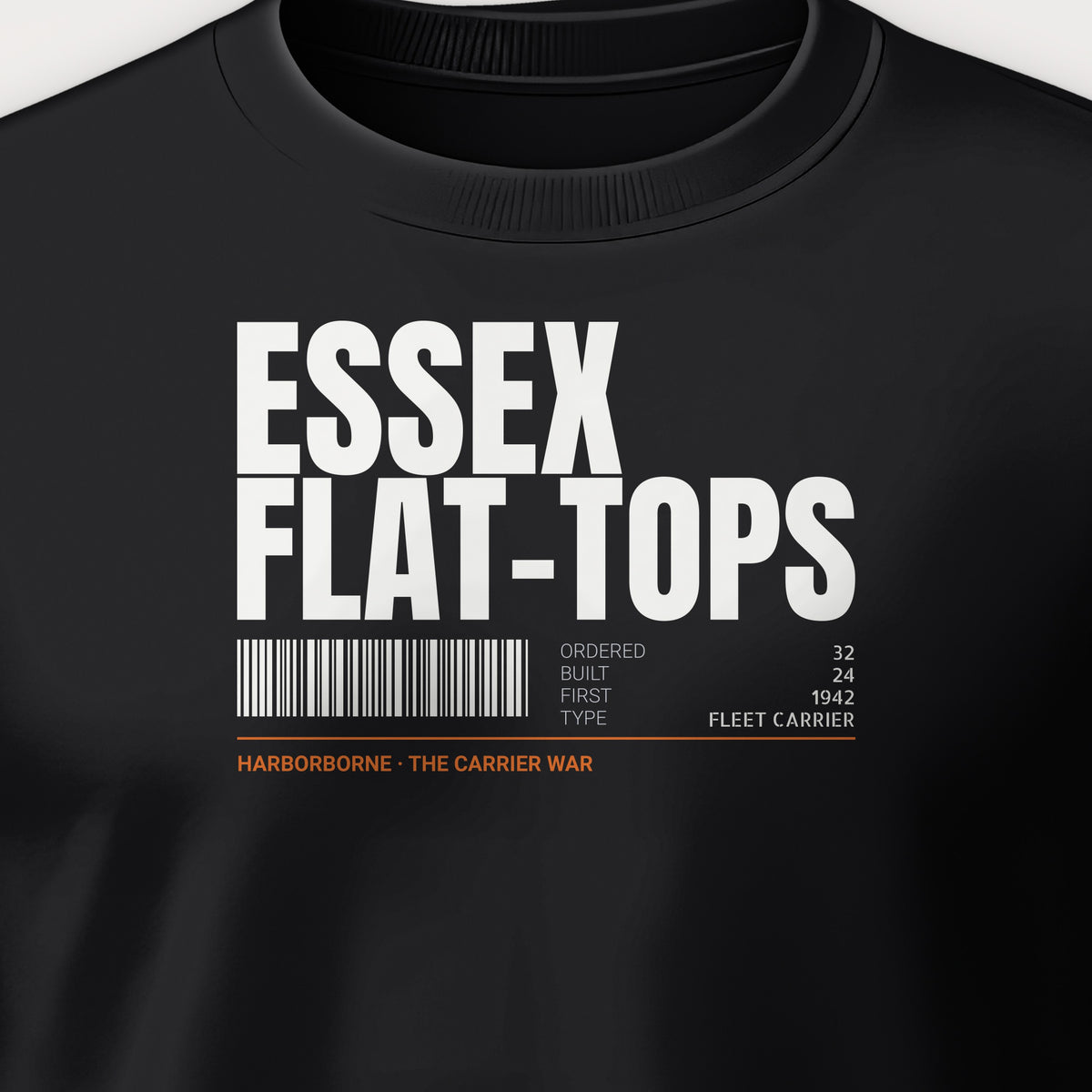 Essex Flat-Tops Tag Crewneck Sweatshirt, front print detail