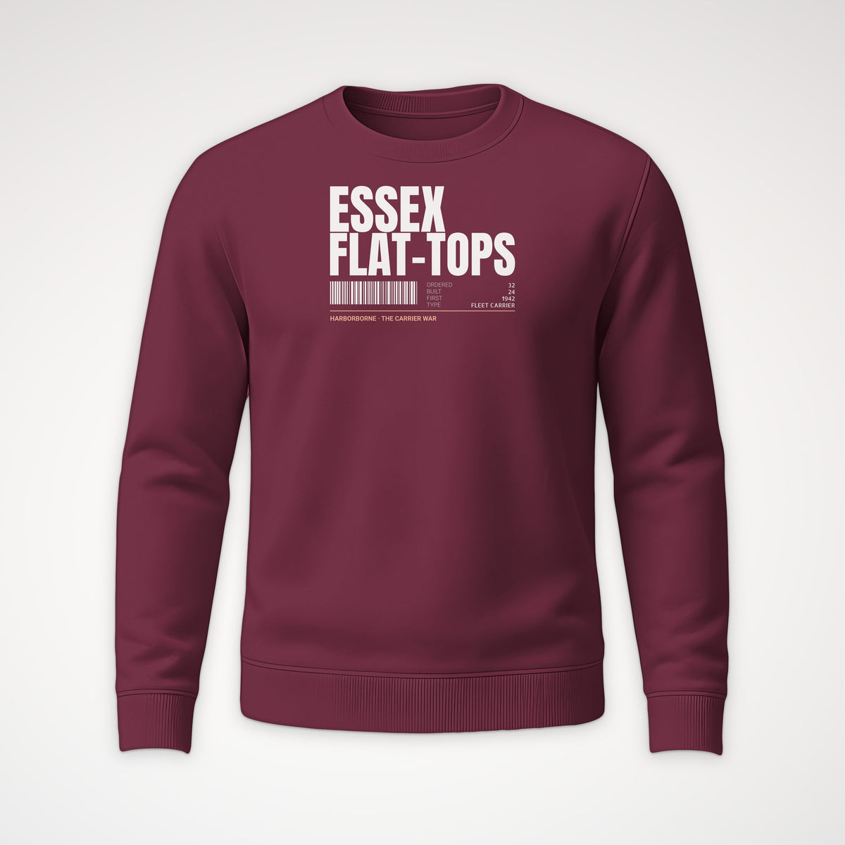 Essex Flat-Tops Tag Crewneck Sweatshirt in Maroon