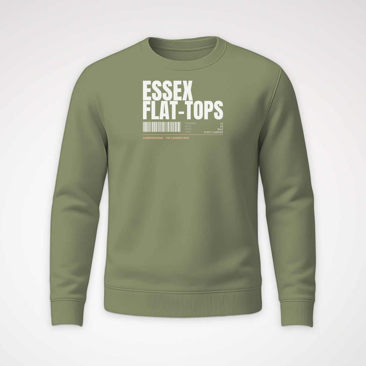 Essex Flat-Tops Tag Crewneck Sweatshirt in Military Green