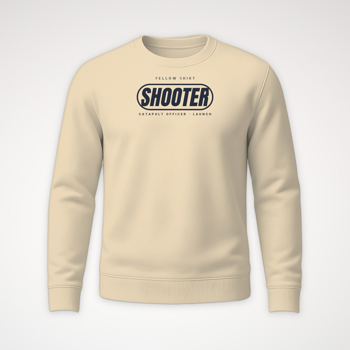 Rainbow Wardrobe Yellow Shirt Shooter Crewneck Sweatshirt in Sand