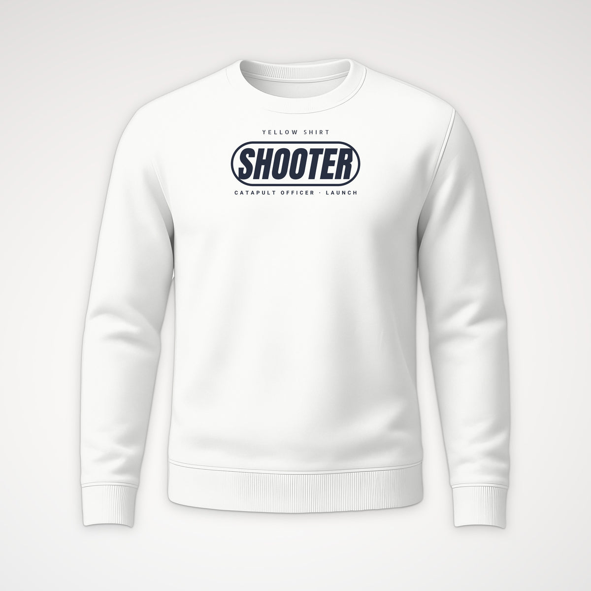 Rainbow Wardrobe Yellow Shirt Shooter Crewneck Sweatshirt in White