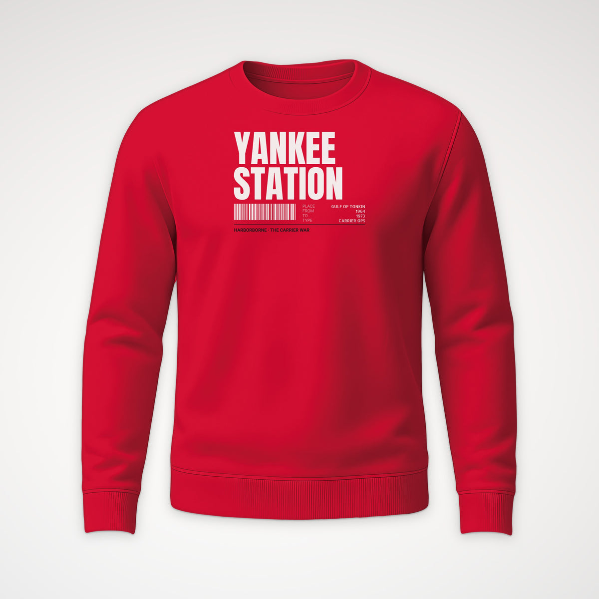 Yankee Station Tag Crewneck Sweatshirt in Red