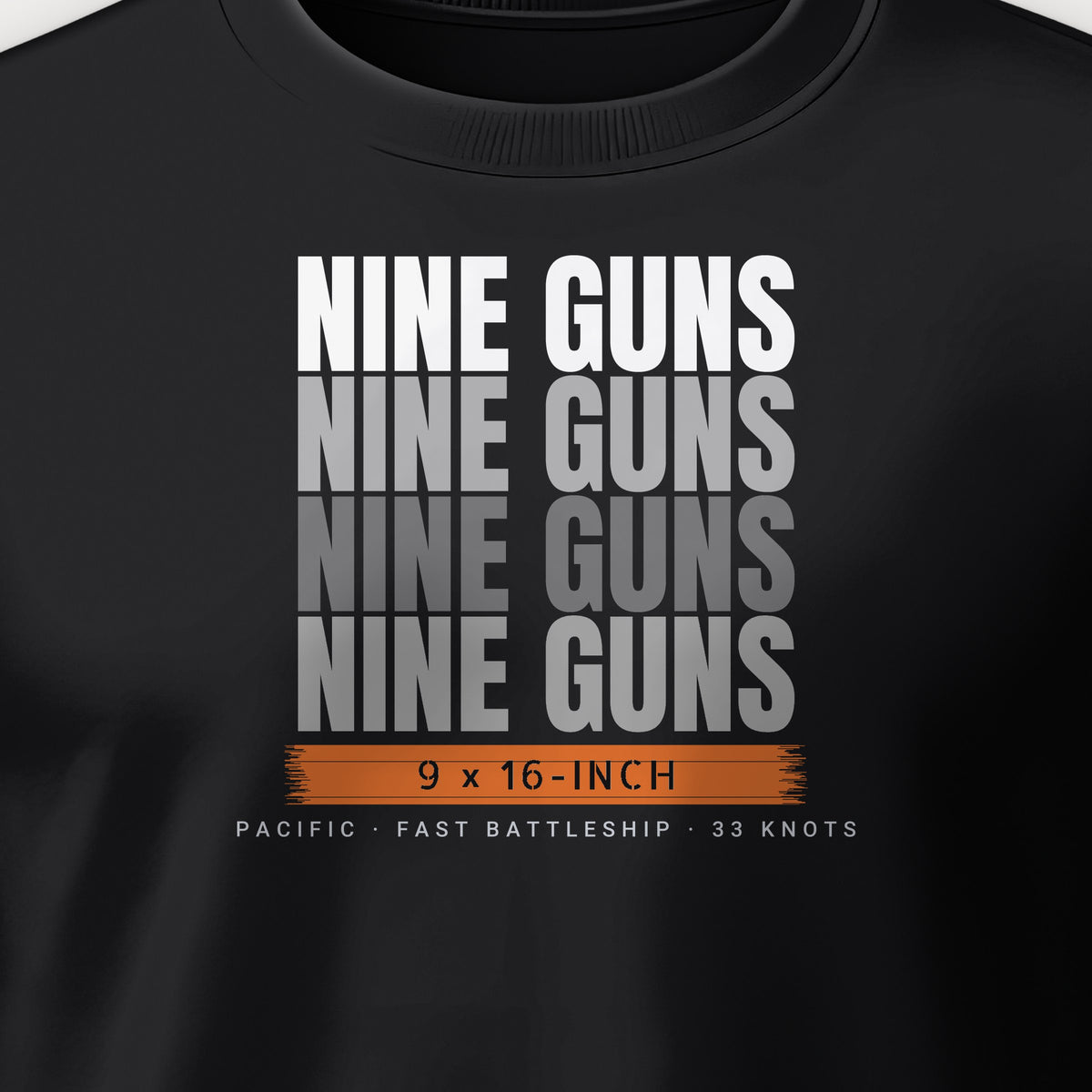 Nine Guns Pacific Echo Crewneck Sweatshirt, front print detail