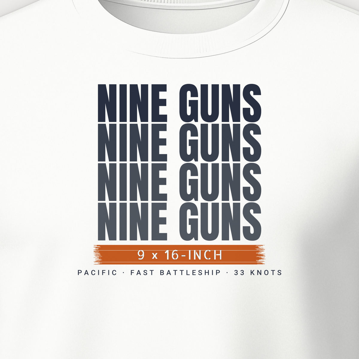 Nine Guns Pacific Echo Crewneck Sweatshirt, front print detail