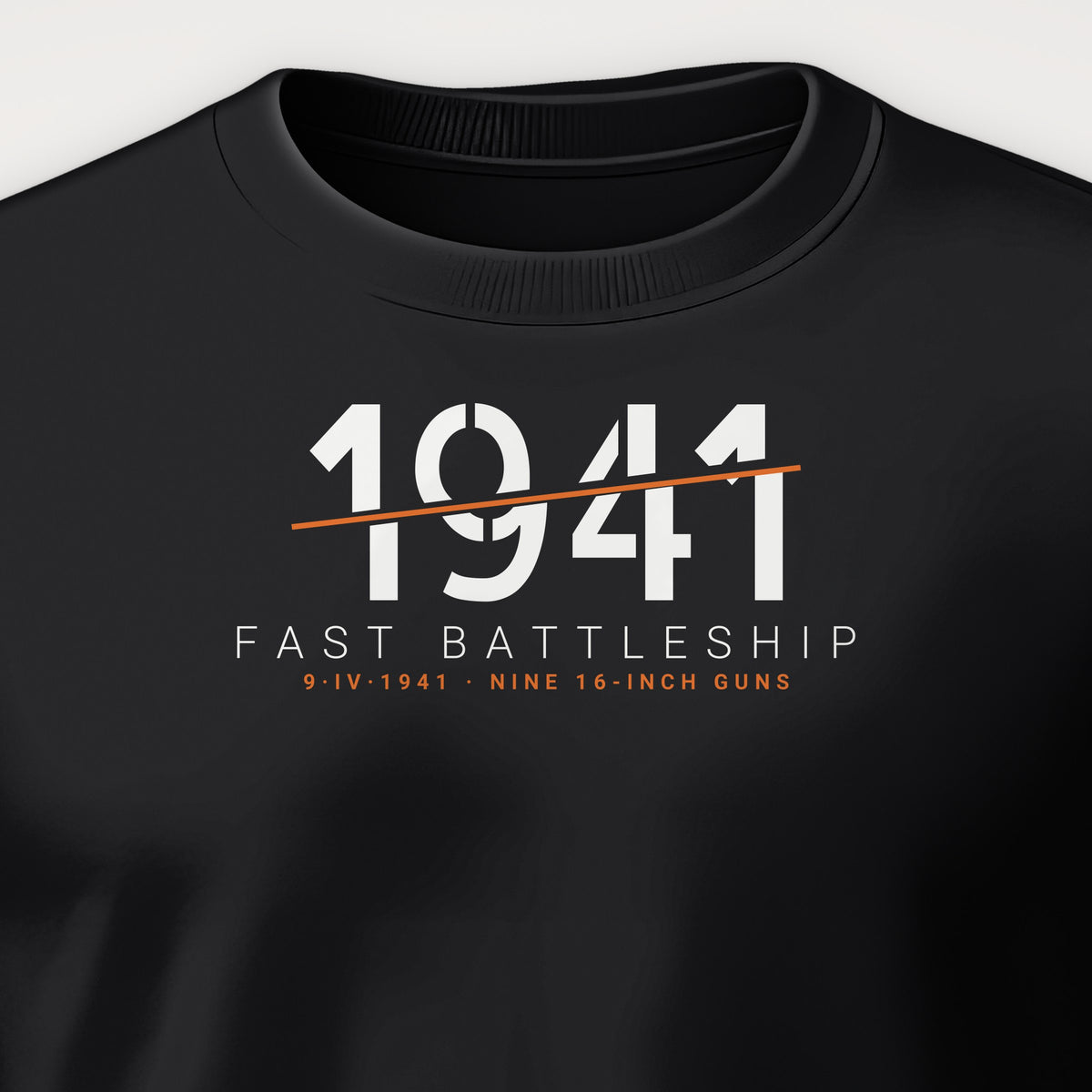 Fast Battleship 1941 Sliced Crewneck Sweatshirt, front print detail